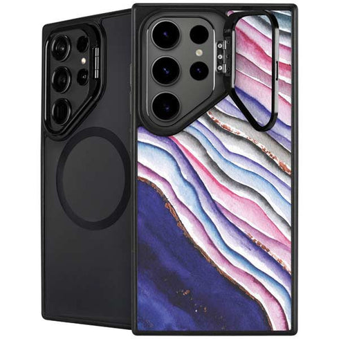 Violet Watercolor Geode Galaxy S25 Ultra Kickstand Case